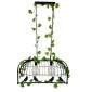 GloboStar® NEST 01643 Vintage Κρεμαστό Φωτιστικό Φιγούρα Δίφωτο 2 x E27 IP20 Μαύρο Μέταλλο με Πράσινο Πλαστικό - Μ73.6 x Π37.5 x Y38cm