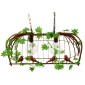 GloboStar® NEST 01645 Vintage Κρεμαστό Φωτιστικό Φιγούρα Δίφωτο 2 x E27 IP20 Χάλκινο Μέταλλο με Πράσινο Πλαστικό - Μ73.6 x Π37.5 x Y38.5cm