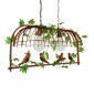 GloboStar® NEST 01645 Vintage Κρεμαστό Φωτιστικό Φιγούρα Δίφωτο 2 x E27 IP20 Χάλκινο Μέταλλο με Πράσινο Πλαστικό - Μ73.6 x Π37.5 x Y38.5cm