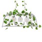 GloboStar® NEST 01647 Vintage Κρεμαστό Φωτιστικό Φιγούρα Τρίφωτο 3 x E27 IP20 Λευκό Μέταλλο με Πράσινο Πλαστικό - Μ85.5 x Π37.5 x Y38cm