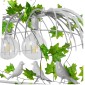 GloboStar® NEST 01647 Vintage Κρεμαστό Φωτιστικό Φιγούρα Τρίφωτο 3 x E27 IP20 Λευκό Μέταλλο με Πράσινο Πλαστικό - Μ85.5 x Π37.5 x Y38cm