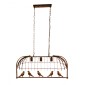 GloboStar® NEST 01648 Vintage Κρεμαστό Φωτιστικό Φιγούρα Τρίφωτο 3 x E27 IP20 Χάλκινο Μέταλλο με Πράσινο Πλαστικό - Μ85.5 x Π37.5 x Y38cm