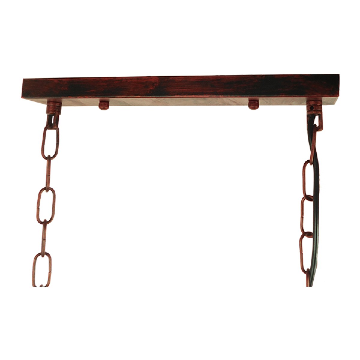 GloboStar® NEST 01648 Vintage Κρεμαστό Φωτιστικό Φιγούρα Τρίφωτο 3 x E27 IP20 Χάλκινο Μέταλλο με Πράσινο Πλαστικό - Μ85.5 x Π37.5 x Y38cm