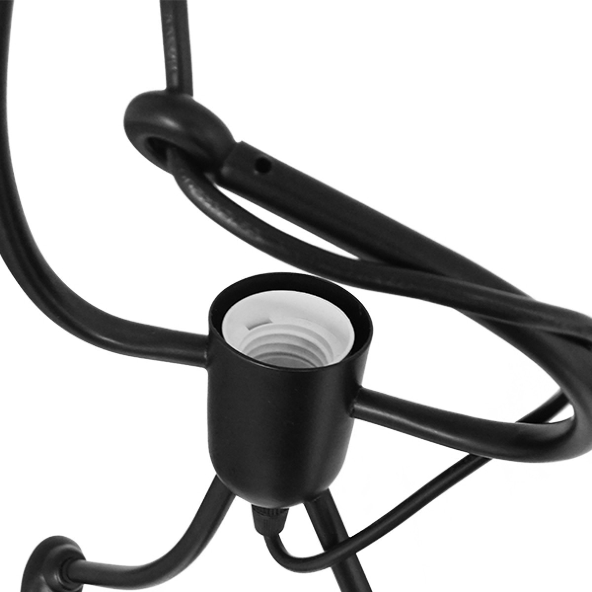 GloboStar® LITTLE MAN 01652 Μοντέρνο Κρεμαστό Φωτιστικό Φιγούρα Μονόφωτο 1 x E27 IP20 Μαύρο Μέταλλο - Μ20 x Π20 x Υ40cm