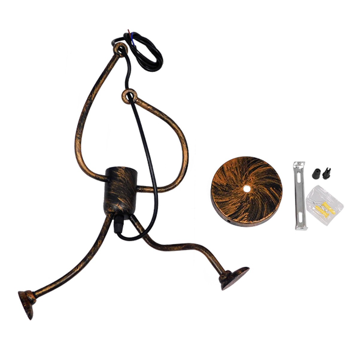GloboStar® LITTLE MAN 01653 Μοντέρνο Κρεμαστό Φωτιστικό Φιγούρα Μονόφωτο 1 x E27 IP20 Χάλκινο Μέταλλο - Μ20 x Π20 x Υ40cm