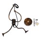 GloboStar® LITTLE MAN 01653 Μοντέρνο Κρεμαστό Φωτιστικό Φιγούρα Μονόφωτο 1 x E27 IP20 Χάλκινο Μέταλλο - Μ20 x Π20 x Υ40cm
