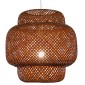 GloboStar® MALDIVES 01658 Boho Κρεμαστό Φωτιστικό Πλέγμα Μονόφωτο 1 x E27 IP20 Καφέ Ξύλο - Μ56 x Π56 x Υ54cm
