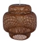 GloboStar® MALDIVES 01658 Boho Κρεμαστό Φωτιστικό Πλέγμα Μονόφωτο 1 x E27 IP20 Καφέ Ξύλο - Μ56 x Π56 x Υ54cm