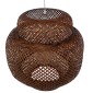 GloboStar® MALDIVES 01658 Boho Κρεμαστό Φωτιστικό Πλέγμα Μονόφωτο 1 x E27 IP20 Καφέ Ξύλο - Μ56 x Π56 x Υ54cm