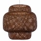 GloboStar® MALDIVES 01658 Boho Κρεμαστό Φωτιστικό Πλέγμα Μονόφωτο 1 x E27 IP20 Καφέ Ξύλο - Μ56 x Π56 x Υ54cm