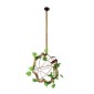 GloboStar® BRADLEY 01661 Vintage Κρεμαστό Φωτιστικό Πλέγμα Μονόφωτο 1 x E27 IP20 Μπεζ Σχοινί, Πράσινο Πλαστικό με Χάλκινο Μέταλλο - Μ42 x Π42 x Y42cm