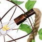 GloboStar® BRADLEY 01661 Vintage Κρεμαστό Φωτιστικό Πλέγμα Μονόφωτο 1 x E27 IP20 Μπεζ Σχοινί, Πράσινο Πλαστικό με Χάλκινο Μέταλλο - Μ42 x Π42 x Y42cm
