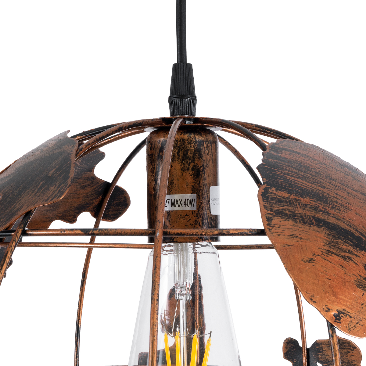 GloboStar® EARTH 01662 Vintage Κρεμαστό Φωτιστικό Φιγούρα Μονόφωτο 1 x E27 IP20 Χάλκινο Μέταλλο - Μ30 x Π30 x Y30cm