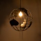 GloboStar® EARTH 01663 Vintage Κρεμαστό Φωτιστικό Φιγούρα Μονόφωτο 1 x E27 IP20 Μαύρο Μέταλλο - Μ41 x Π41 x Y41cm