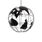 GloboStar® EARTH 01663 Vintage Κρεμαστό Φωτιστικό Φιγούρα Μονόφωτο 1 x E27 IP20 Μαύρο Μέταλλο - Μ41 x Π41 x Y41cm