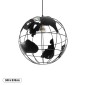 GloboStar® EARTH 01663 Vintage Κρεμαστό Φωτιστικό Φιγούρα Μονόφωτο 1 x E27 IP20 Μαύρο Μέταλλο - Μ41 x Π41 x Y41cm