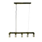GloboStar® CANAL 01669 Vintage Κρεμαστό Φωτιστικό Ράγα Πολύφωτο 5 x E27 IP20 Μπρούτζινο Μέταλλο - Μ92 x Π5 x Y8cm