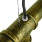 GloboStar® CANAL 01669 Vintage Κρεμαστό Φωτιστικό Ράγα Πολύφωτο 5 x E27 IP20 Μπρούτζινο Μέταλλο - Μ92 x Π5 x Y8cm