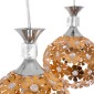 GloboStar® BOUQUET 01670 Μοντέρνο Κρεμαστό Φωτιστικό Μπάλα Τρίφωτο 3 x E27 IP20 Χρυσό Μέταλλο με Διάφανο Κρύσταλλο - Μ46 x Π46 x Y23cm