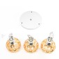 GloboStar® BOUQUET 01670 Μοντέρνο Κρεμαστό Φωτιστικό Μπάλα Τρίφωτο 3 x E27 IP20 Χρυσό Μέταλλο με Διάφανο Κρύσταλλο - Μ46 x Π46 x Y23cm
