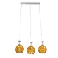 GloboStar® BOUQUET 01671 Μοντέρνο Κρεμαστό Φωτιστικό Μπάλα Τρίφωτο 3 x E27 IP20 Χρυσό Μέταλλο με Διάφανο Κρύσταλλο - Μ64 x Π18 x Υ24cm