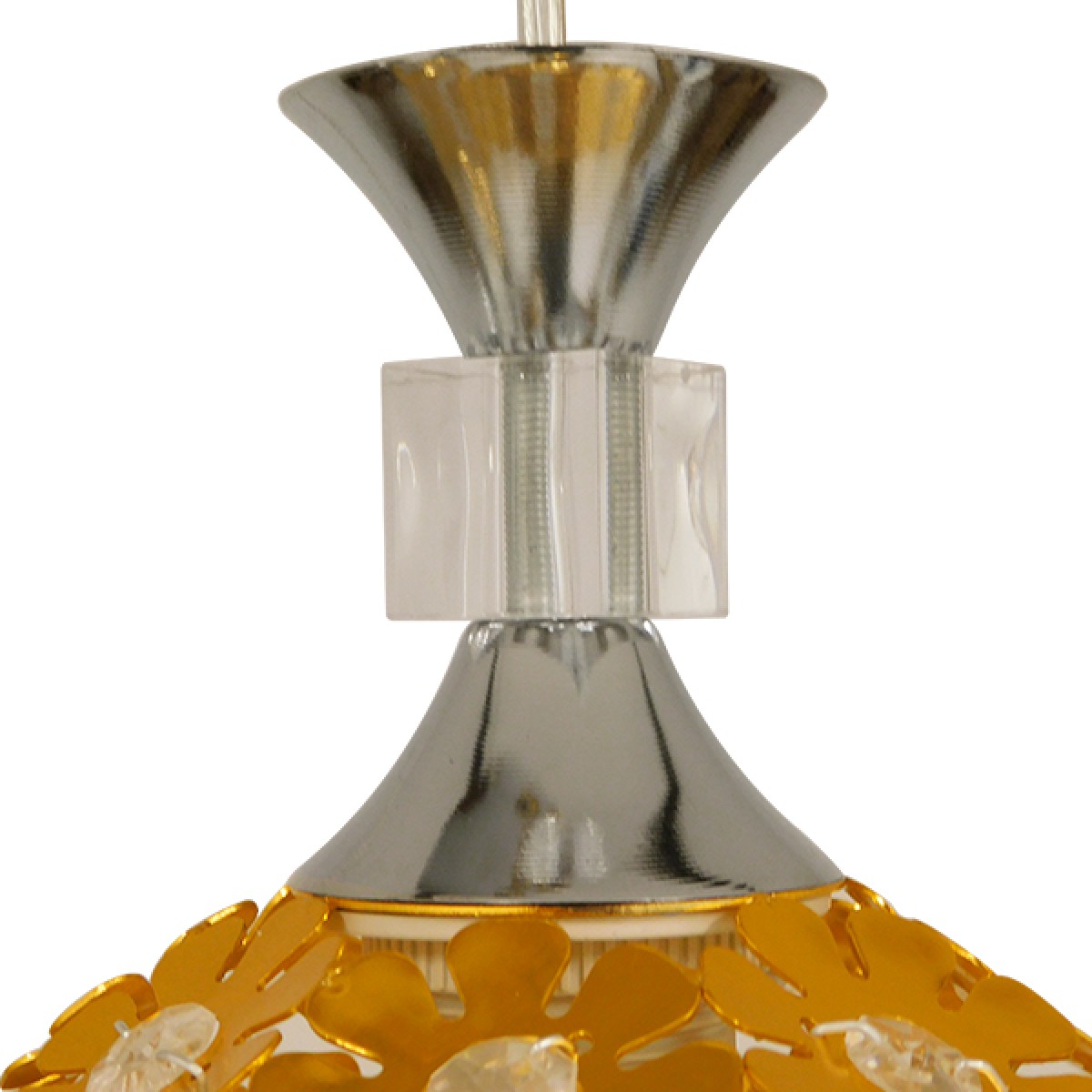 GloboStar® BOUQUET 01671 Μοντέρνο Κρεμαστό Φωτιστικό Μπάλα Τρίφωτο 3 x E27 IP20 Χρυσό Μέταλλο με Διάφανο Κρύσταλλο - Μ64 x Π18 x Υ24cm