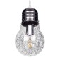 GloboStar® LAMP 01676 Μοντέρνο Κρεμαστό Φωτιστικό Φιγούρα Μονόφωτο 1 x E27 IP20 Ασημί Μέταλλο με Διάφανο Γυαλί - Μ15 x Π15 x Υ27cm