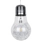 GloboStar® LAMP 01677 Μοντέρνο Κρεμαστό Φωτιστικό Φιγούρα Μονόφωτο 1 x E27 IP20 Ασημί Μέταλλο με Διάφανο Γυαλί - Μ30 x Π30 x Υ52cm