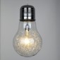 GloboStar® LAMP 01677 Μοντέρνο Κρεμαστό Φωτιστικό Φιγούρα Μονόφωτο 1 x E27 IP20 Ασημί Μέταλλο με Διάφανο Γυαλί - Μ30 x Π30 x Υ52cm