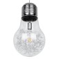 GloboStar® LAMP 01677 Μοντέρνο Κρεμαστό Φωτιστικό Φιγούρα Μονόφωτο 1 x E27 IP20 Ασημί Μέταλλο με Διάφανο Γυαλί - Μ30 x Π30 x Υ52cm