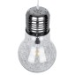 GloboStar® LAMP 01677 Μοντέρνο Κρεμαστό Φωτιστικό Φιγούρα Μονόφωτο 1 x E27 IP20 Ασημί Μέταλλο με Διάφανο Γυαλί - Μ30 x Π30 x Υ52cm