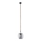 GloboStar® ORVAL 01689 Μοντέρνο Κρεμαστό Φωτιστικό Πλέγμα Μονόφωτο 1 x E27 IP20 Μαύρο Μέταλλο με Μπεζ Σχοινί - Μ20 x Π20 x Υ20cm