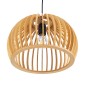 GloboStar® SCANDINAVIA 01698 Μοντέρνο Κρεμαστό Φωτιστικό Πλέγμα Μονόφωτο 1 x E27 IP20 Μπεζ Ξύλο - Μ33 x Π33 x Υ20cm