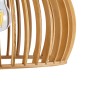 GloboStar® SCANDINAVIA 01698 Μοντέρνο Κρεμαστό Φωτιστικό Πλέγμα Μονόφωτο 1 x E27 IP20 Μπεζ Ξύλο - Μ33 x Π33 x Υ20cm