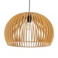 GloboStar® SCANDINAVIA 01699 Μοντέρνο Κρεμαστό Φωτιστικό Πλέγμα Μονόφωτο 1 x E27 IP20 Μπεζ Ξύλο - Μ44 x Π44 x Υ28cm