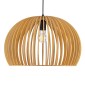 GloboStar® SCANDINAVIA 01699 Μοντέρνο Κρεμαστό Φωτιστικό Πλέγμα Μονόφωτο 1 x E27 IP20 Μπεζ Ξύλο - Μ44 x Π44 x Υ28cm