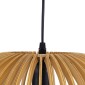 GloboStar® SCANDINAVIA 01699 Μοντέρνο Κρεμαστό Φωτιστικό Πλέγμα Μονόφωτο 1 x E27 IP20 Μπεζ Ξύλο - Μ44 x Π44 x Υ28cm
