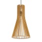 GloboStar® SCANDINAVIA 01700 Boho Κρεμαστό Φωτιστικό Πλέγμα Μονόφωτο 1 x E27 IP20 Μπεζ Ξύλο - Μ25 x Π25 x Y45cm
