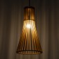 GloboStar® SCANDINAVIA 01700 Boho Κρεμαστό Φωτιστικό Πλέγμα Μονόφωτο 1 x E27 IP20 Μπεζ Ξύλο - Μ25 x Π25 x Y45cm