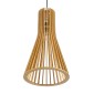 GloboStar® SCANDINAVIA 01700 Boho Κρεμαστό Φωτιστικό Πλέγμα Μονόφωτο 1 x E27 IP20 Μπεζ Ξύλο - Μ25 x Π25 x Y45cm