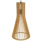 GloboStar® SCANDINAVIA 01700 Boho Κρεμαστό Φωτιστικό Πλέγμα Μονόφωτο 1 x E27 IP20 Μπεζ Ξύλο - Μ25 x Π25 x Y45cm