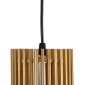 GloboStar® SCANDINAVIA 01700 Boho Κρεμαστό Φωτιστικό Πλέγμα Μονόφωτο 1 x E27 IP20 Μπεζ Ξύλο - Μ25 x Π25 x Y45cm