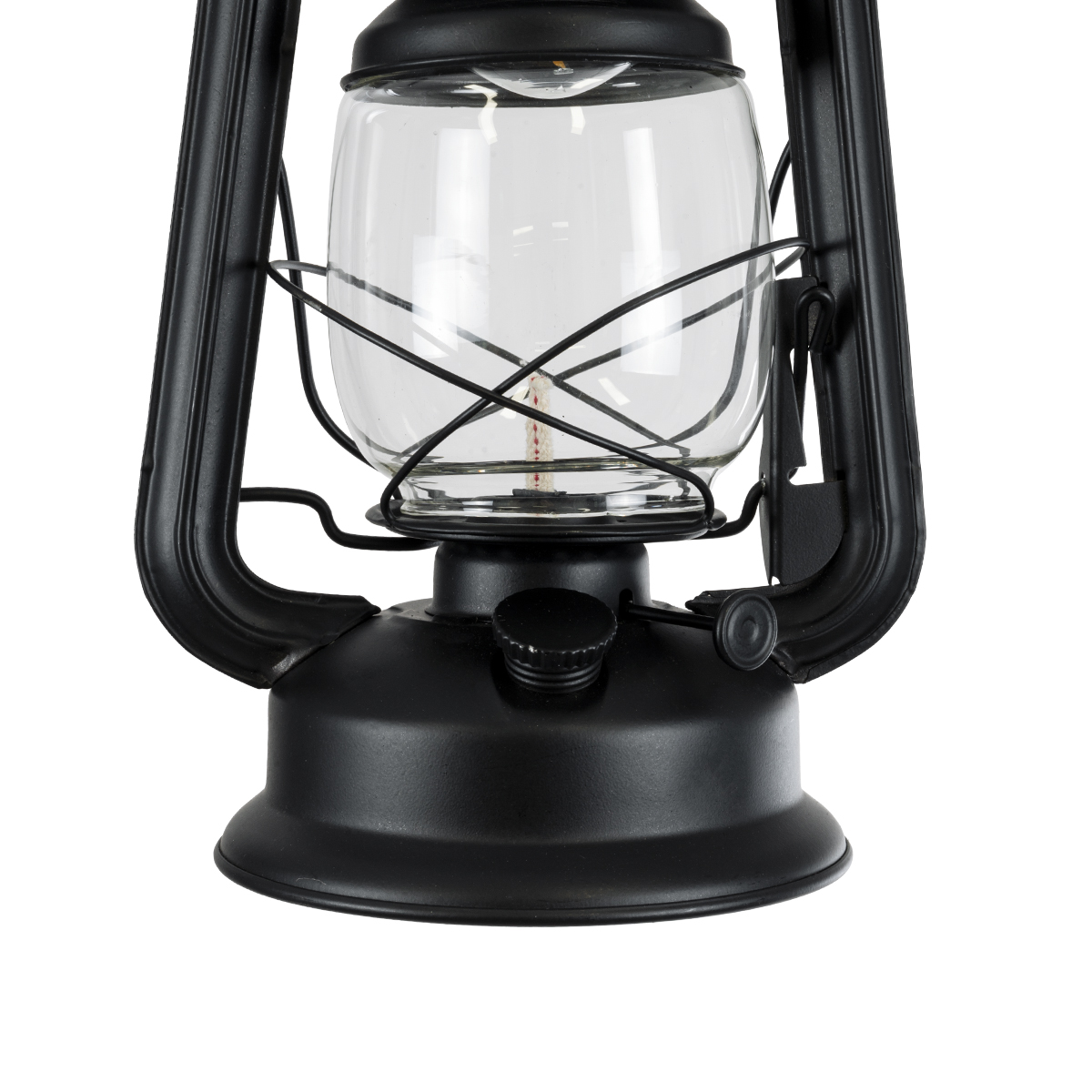 GloboStar® BARBAROSSA 01704 Vintage Κρεμαστό Φωτιστικό Ανάρτηση Μονόφωτο 1 x E27 IP20 Μαύρο Μέταλλο, Διάφανο Γυαλί με Μπεζ Σχοινί - Μ18 x Π18 x Υ28cm