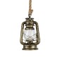 GloboStar® BARBAROSSA 01705 Vintage Κρεμαστό Φωτιστικό Ανάρτηση Μονόφωτο 1 x E27 IP20 Μπρούτζινο Μέταλλο, Διάφανο Γυαλί με Μπεζ Σχοινί - Μ18 x Π18 x Υ28cm