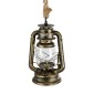 GloboStar® BARBAROSSA 01705 Vintage Κρεμαστό Φωτιστικό Ανάρτηση Μονόφωτο 1 x E27 IP20 Μπρούτζινο Μέταλλο, Διάφανο Γυαλί με Μπεζ Σχοινί - Μ18 x Π18 x Υ28cm