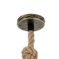GloboStar® BARBAROSSA 01705 Vintage Κρεμαστό Φωτιστικό Ανάρτηση Μονόφωτο 1 x E27 IP20 Μπρούτζινο Μέταλλο, Διάφανο Γυαλί με Μπεζ Σχοινί - Μ18 x Π18 x Υ28cm