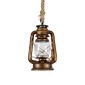 GloboStar® BARBAROSSA 01706 Vintage Κρεμαστό Φωτιστικό Ανάρτηση Μονόφωτο 1 x E27 IP20 Χάλκινο Μέταλλο, Διάφανο Γυαλί με Μπεζ Σχοινί - Μ18 x Π18 x Υ28cm
