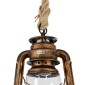 GloboStar® BARBAROSSA 01706 Vintage Κρεμαστό Φωτιστικό Ανάρτηση Μονόφωτο 1 x E27 IP20 Χάλκινο Μέταλλο, Διάφανο Γυαλί με Μπεζ Σχοινί - Μ18 x Π18 x Υ28cm