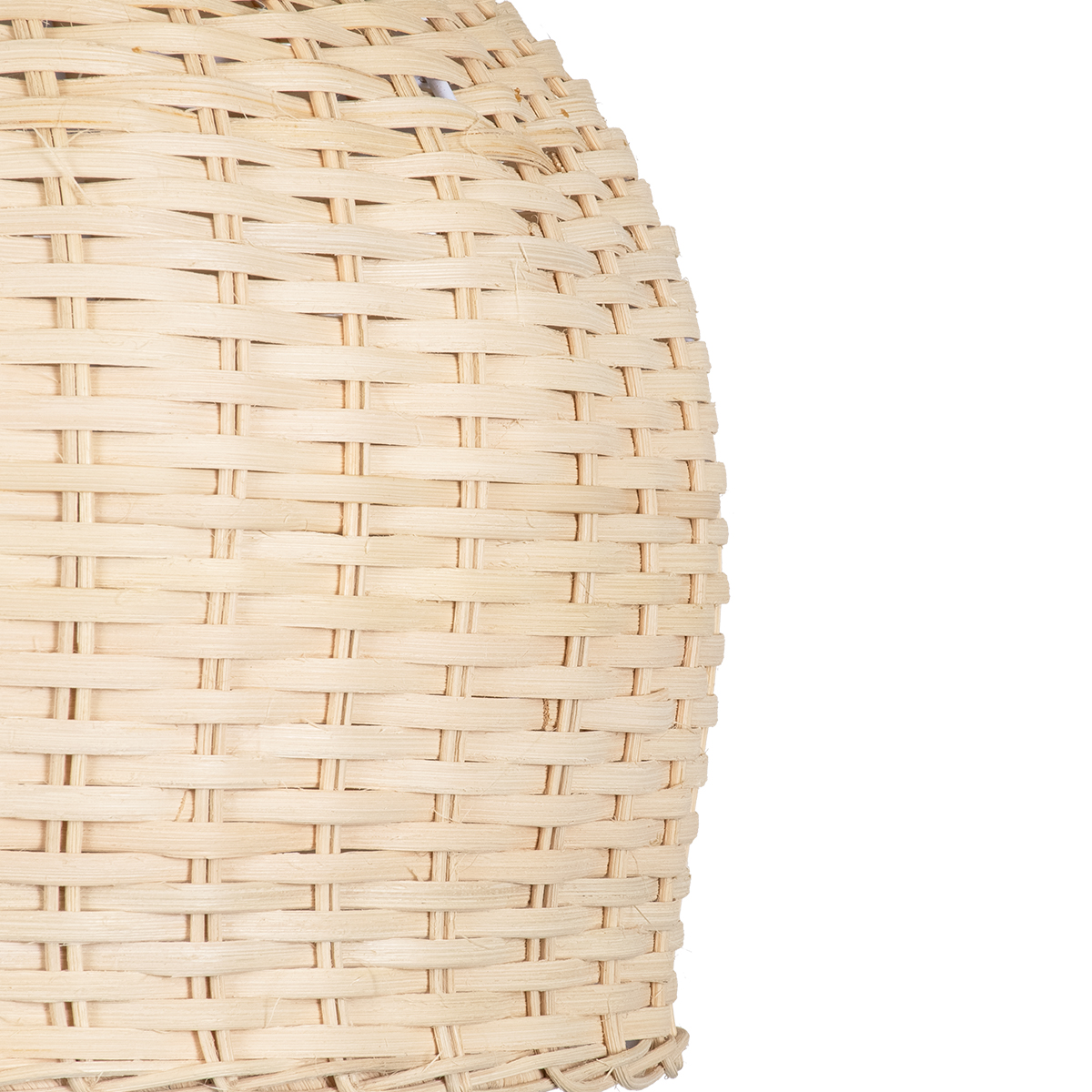 GloboStar® BERMUDA 01708 Boho Κρεμαστό Φωτιστικό Καμπάνα Μονόφωτο 1 x E27 IP20 Μπεζ Ξύλο - Μ31 x Π31 x Y22cm