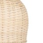 GloboStar® BERMUDA 01708 Boho Κρεμαστό Φωτιστικό Καμπάνα Μονόφωτο 1 x E27 IP20 Μπεζ Ξύλο - Μ31 x Π31 x Y22cm